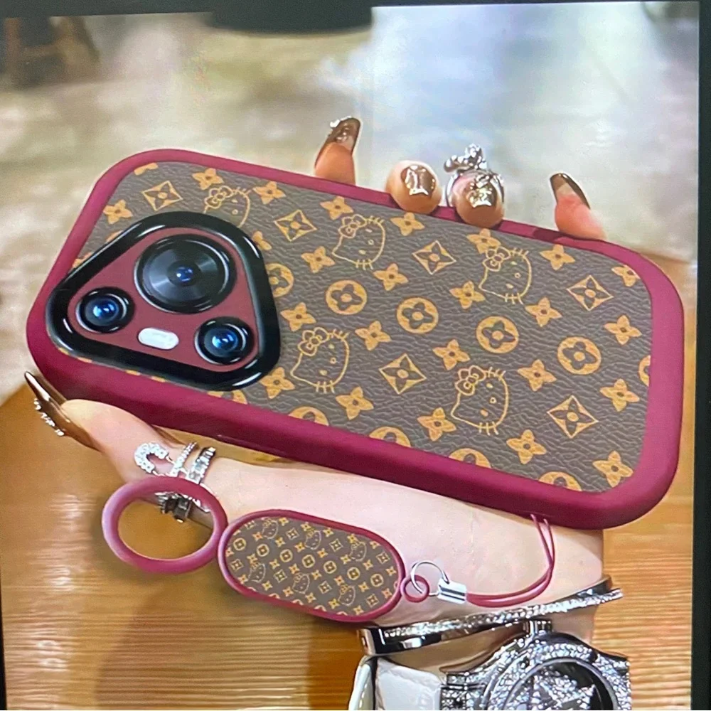 Luxury Designer Phone Case - Brown and Pink